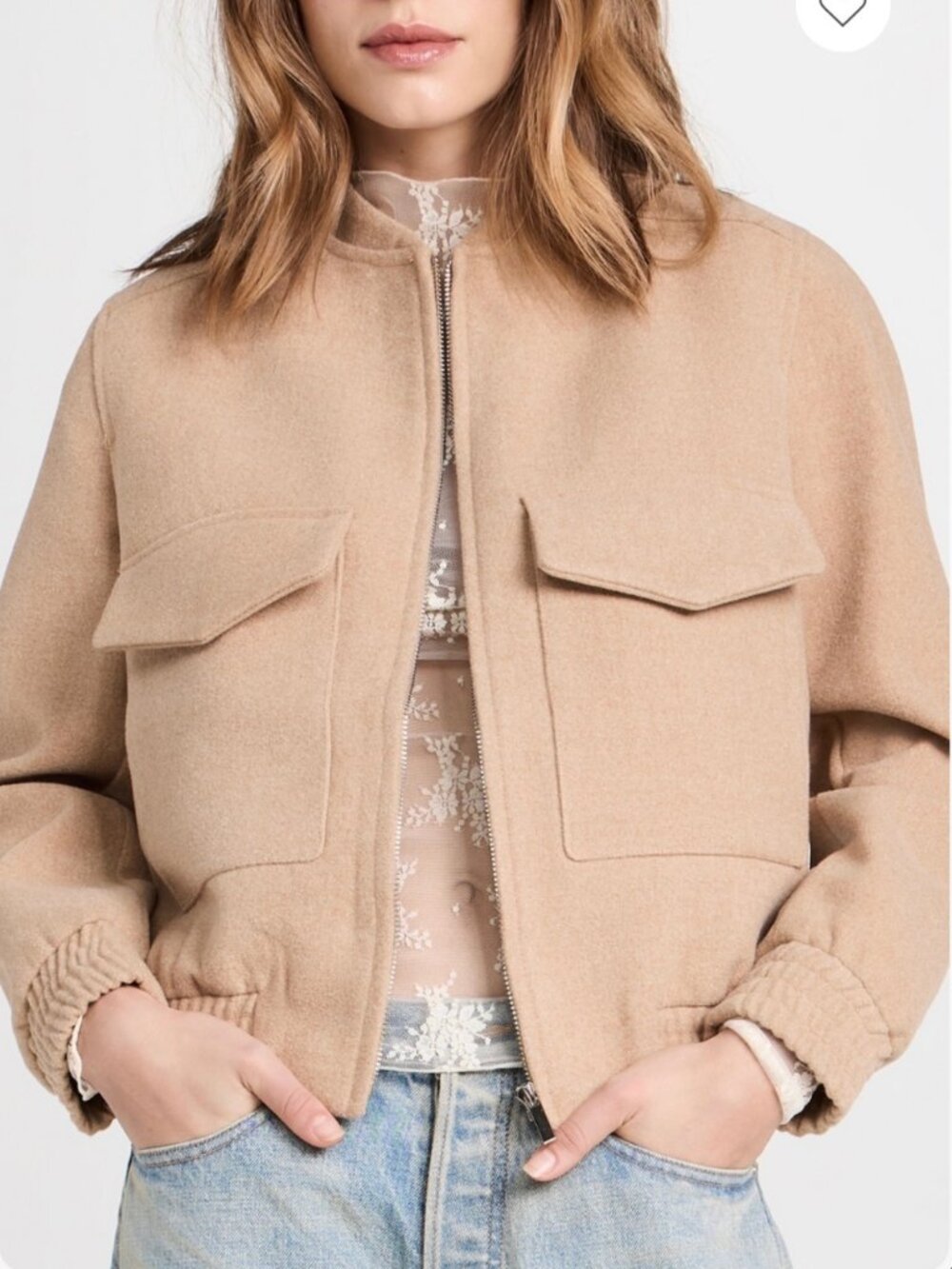 XS Wool Bomber Pocket Jacket